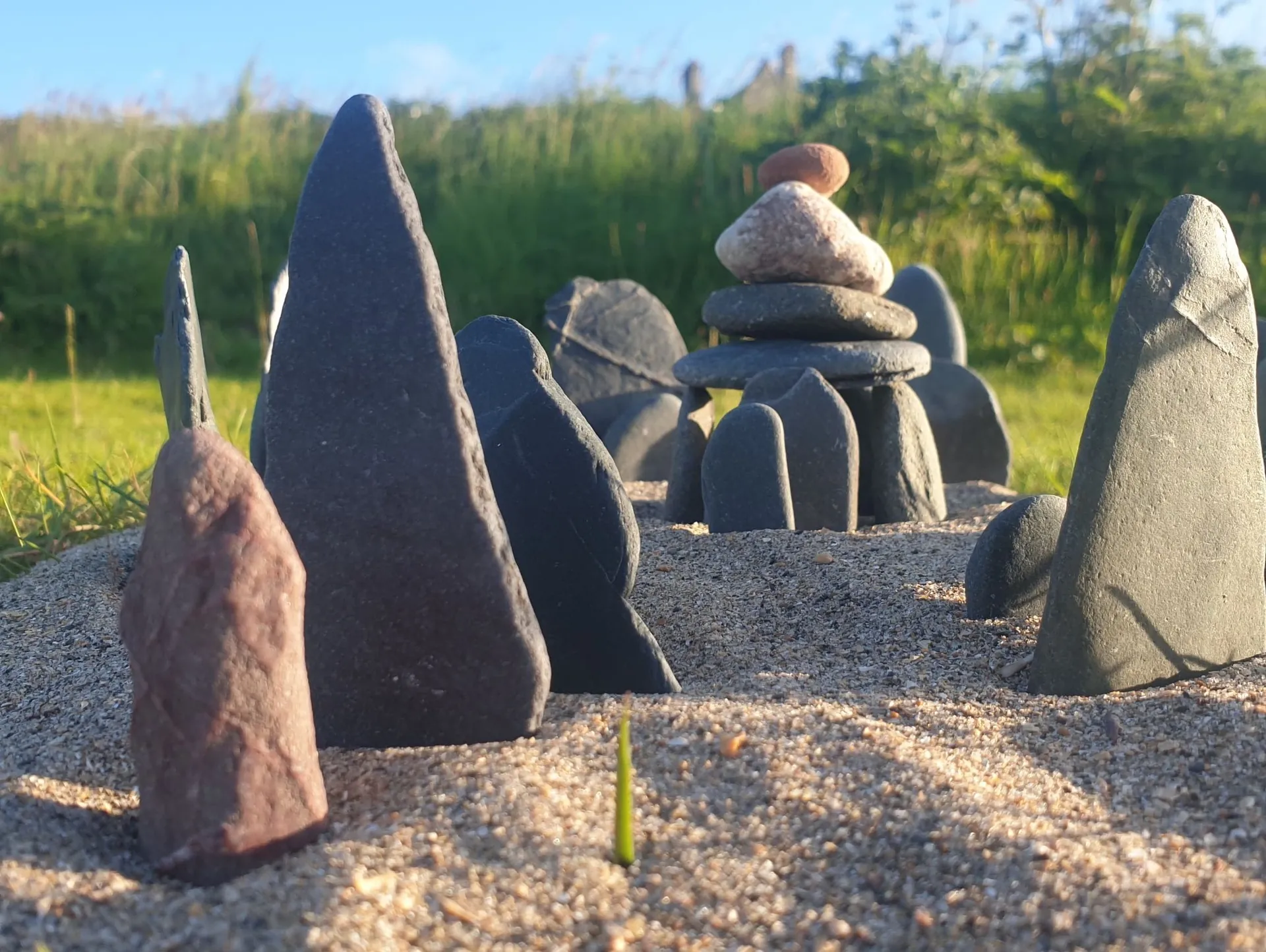 Stones arranged in nature